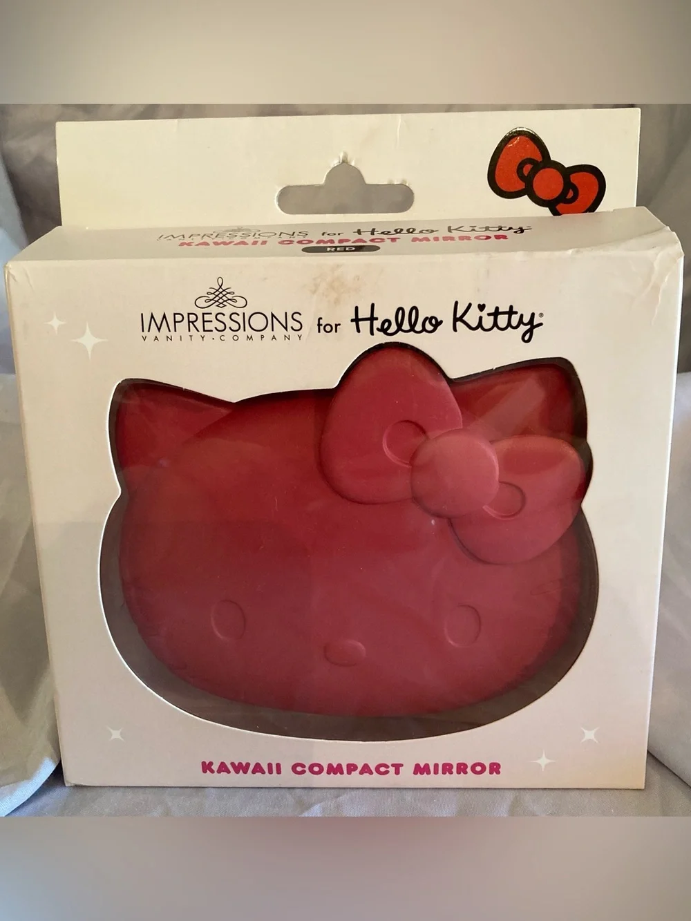 Hello Kitty Dimmable LED Kawaii Red Compact Mirror